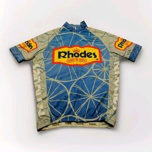 Blackbottoms Cycling Jersey Size Large Short Sleeve Full Zip‎ Club Cut Rhodes